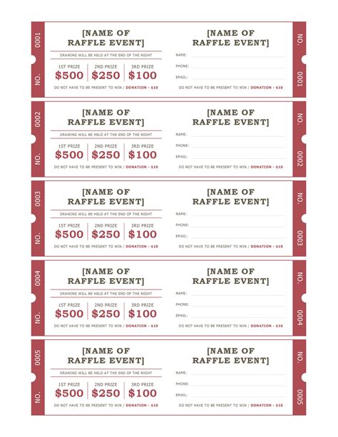 Raffle Ticket Template 4