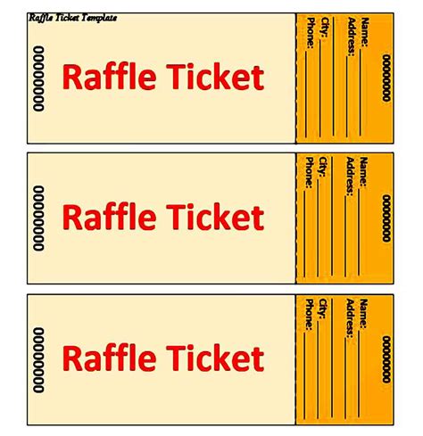 Raffle Ticket Template Download