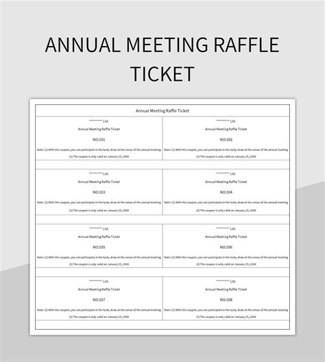 Raffle Ticket Template Excel Format