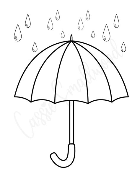 Raindrop Umbrella Printable Template