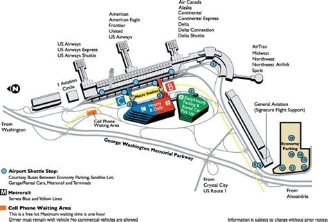 Reagan National Airport Directions Map