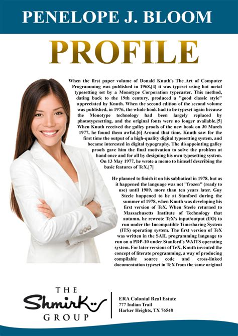 Real Estate Agent Bio Example 2