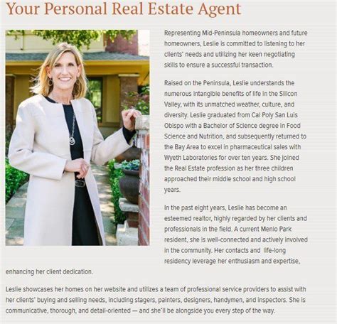 Real Estate Agent Bio Example 9