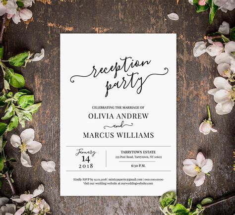 Reception Invitation Design Ideas