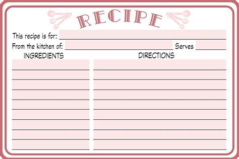 Recipe Card Template Benefits