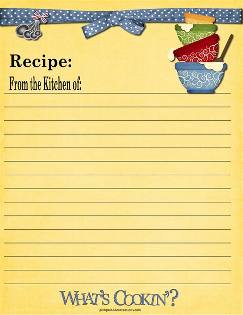 Recipe Card Template Printable