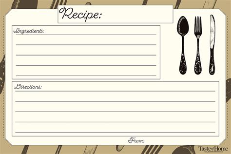 Editable Recipe Card Templates