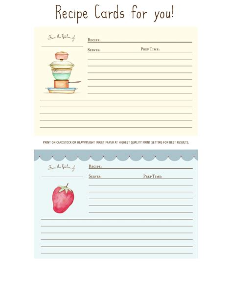 Recipe Card Templates for Cooks