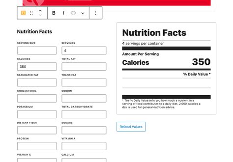 Recipe Card with Nutrition Information