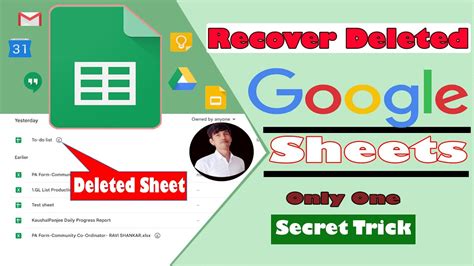 Recover Deleted Google Sheets