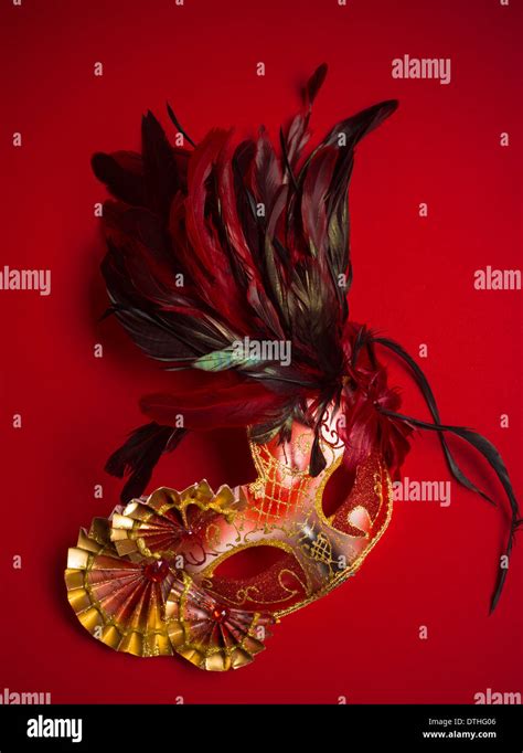 Red and Black Mardi Gras Mask