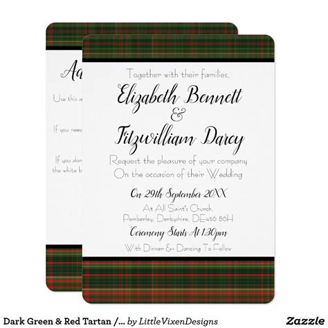 Red and Green Plaid Invitation