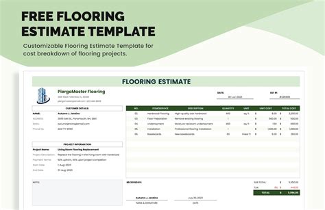 Refine Flooring Estimate Template