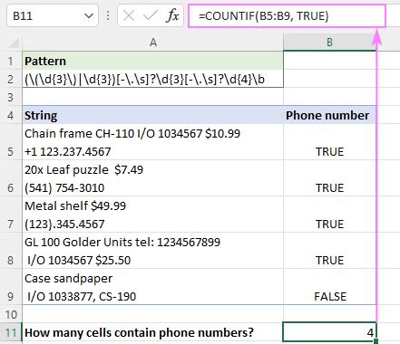 Regular Expressions Excel Example