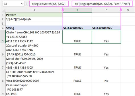 Regular Expressions in Excel