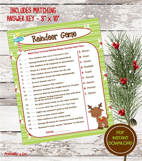 Reindeer Games Letter Printable