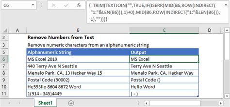 Remove Numbers From Text Excel Example 6