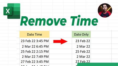 Remove Time from Date in Excel Example 4