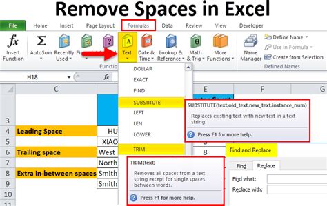 Removing spaces before text in Excel