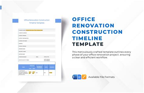 Renovation Timeline Template