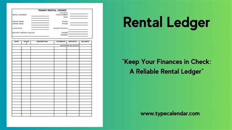 Rent Ledger Template with Automated Calculations