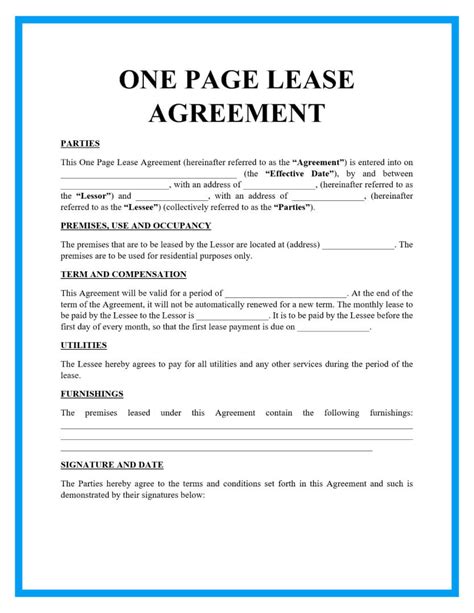 Rental Agreement Example