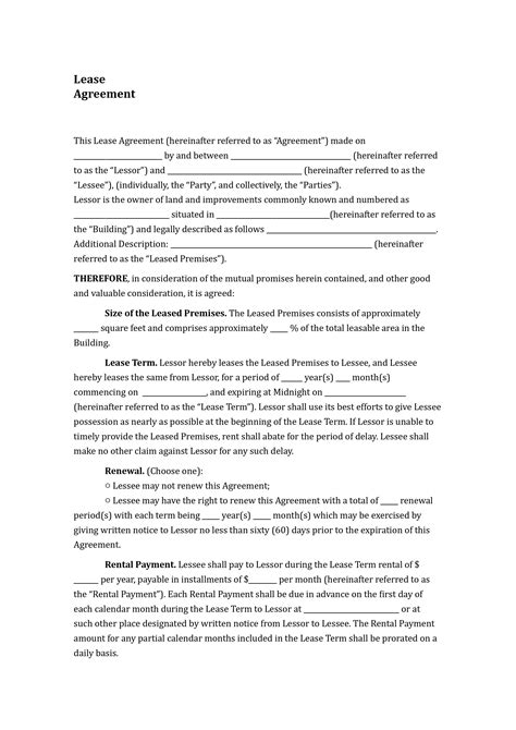 Rental Agreement Examples