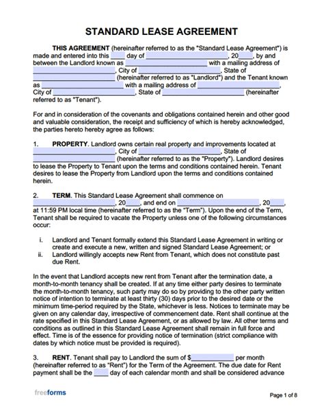 Microsoft Rental Agreement Template