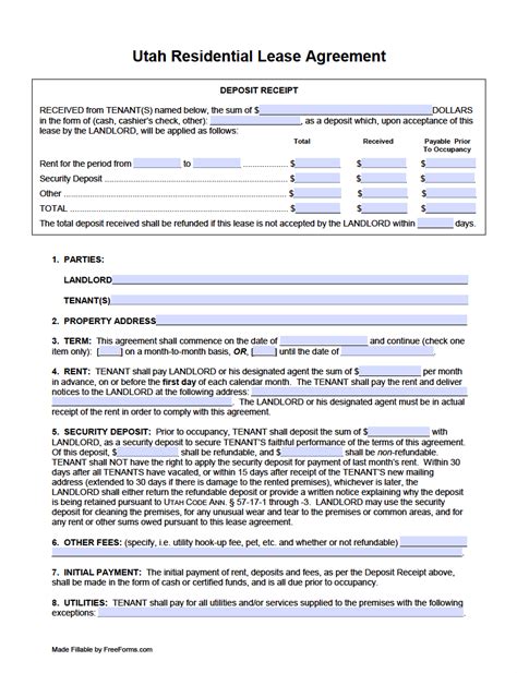 Rental Agreement Template Utah