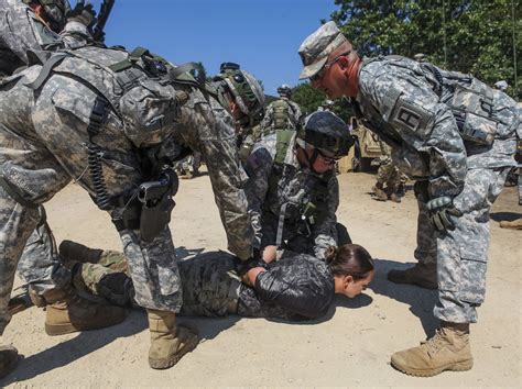 Reserve personnel participating in a training exercise