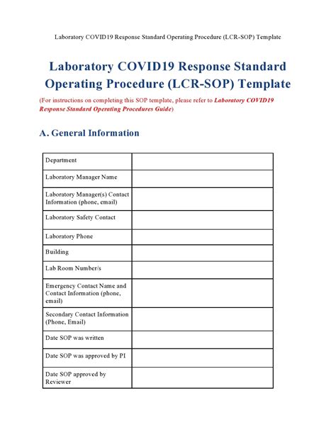 Restaurant SOP Template Example