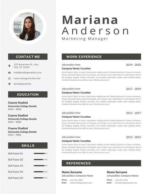 Resume Template Examples