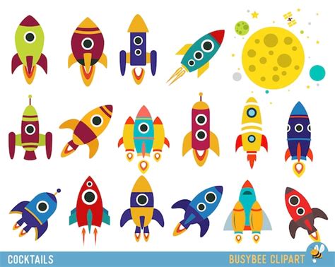 Retro-Futuristic Rocket Clipart