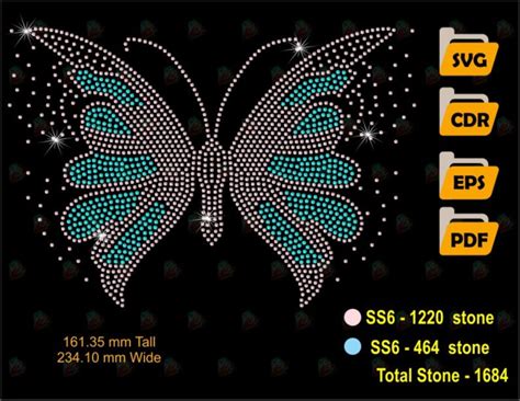 Rhinestone Butterfly Template