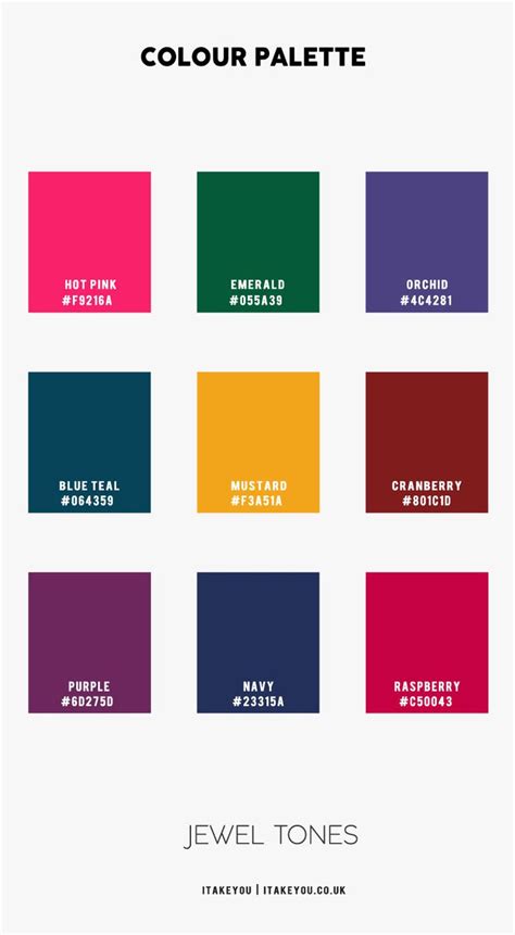 Rich Jewel Tones Color Combinations