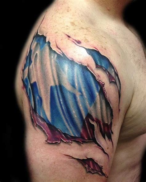 Ripped Skin Abstract Tattoo Design