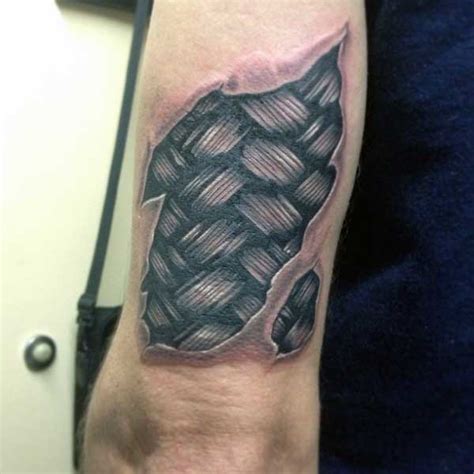 Ripped Skin Geometric Tattoo Design