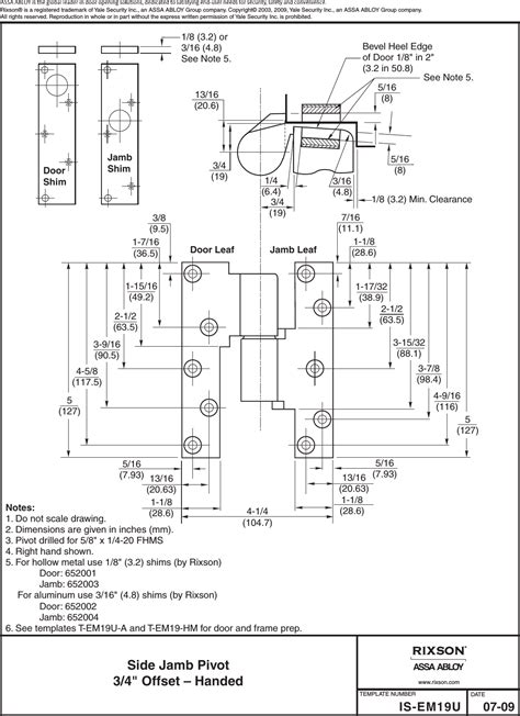 Rixson 2-336 template comparison image