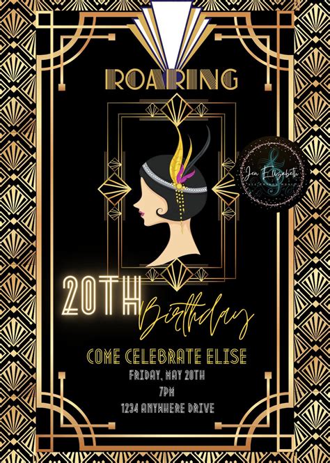 Roaring 20s Gala Invitation Template Design