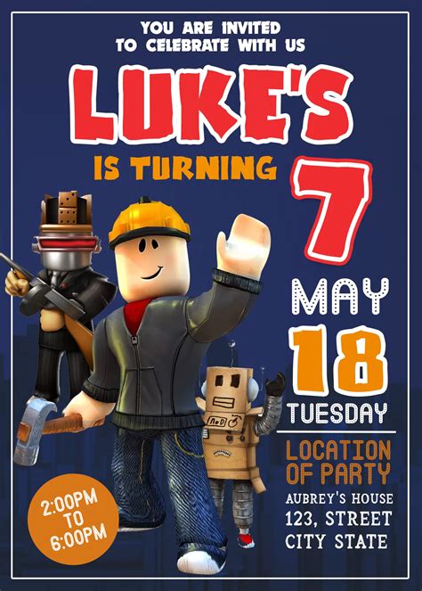 Roblox Birthday Invitation Template 8