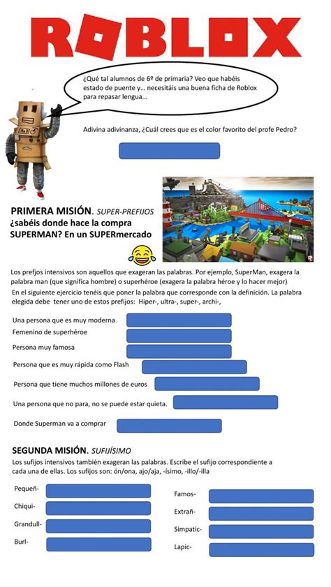 Roblox Educational Printables