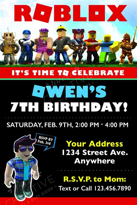 Roblox Party Invitation