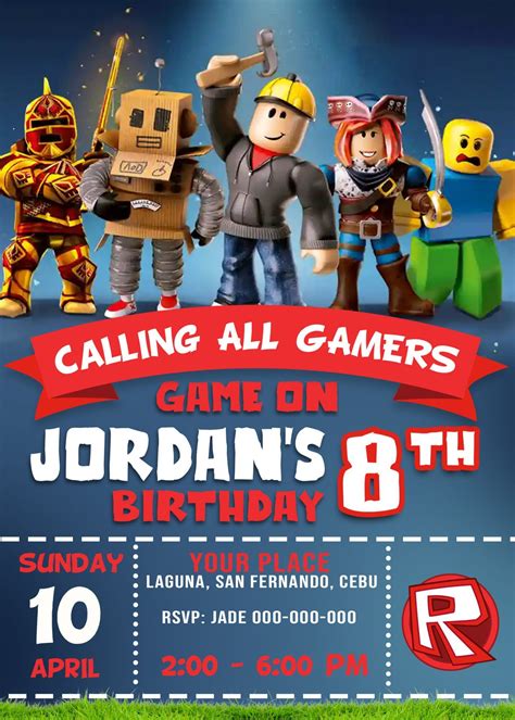 Roblox Party Invitation