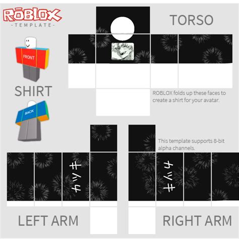 Anime-inspired Roblox Template Shirt Design