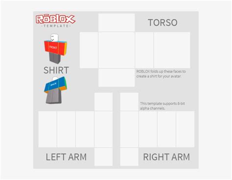 Roblox transparent t-shirt template PNG