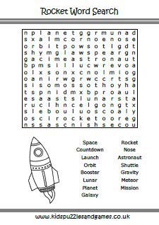 Rocket Word Search for Kids