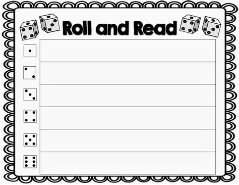 Roll and Read Template Activities