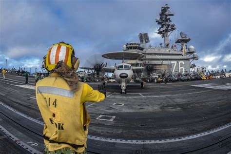 The crew of the USS Ronald Reagan