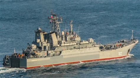 Ropucha-Class Landing Ship in rough seas