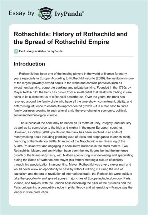 Rothschild Empire History